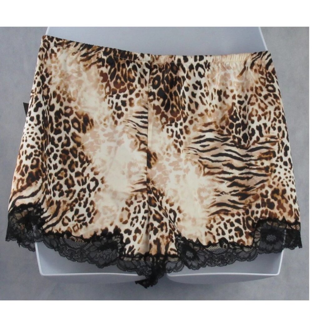 NWT INC Women's 2-Piece Cami Shorts Pajama Set, Beige Multi Animal Print, Large - Picture 4 of 8
